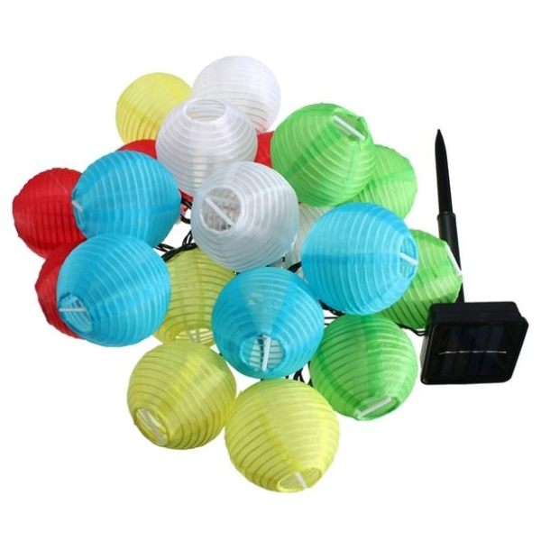 Solar Colorful Lantern 20 Led String Fairy Lights Party Decoration