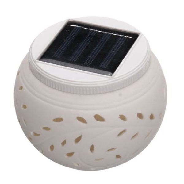 Ceramic Color Changing Solar Table Lamp for Garden or Indoor